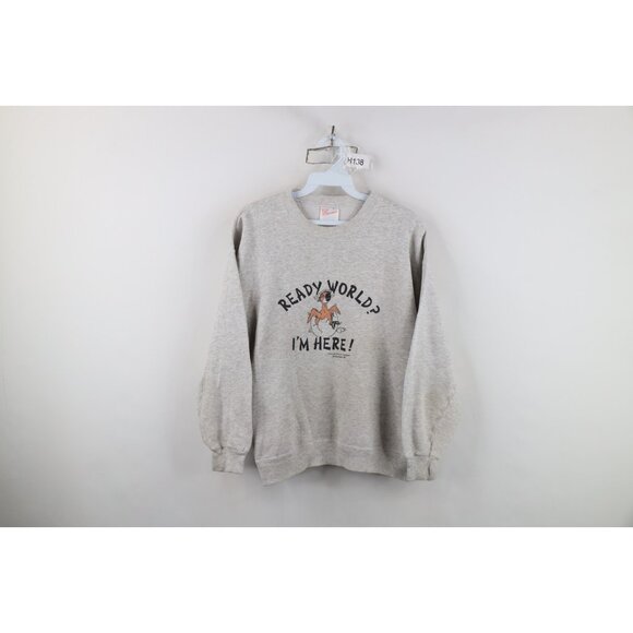Vtg 90s Womens M Distressed The Crystal Parrot Bird Store Southampton Sweatshirt - Picture 1 of 15